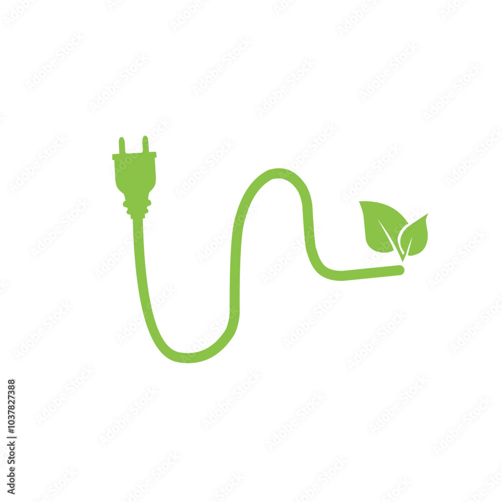cable plug with green leaf cable plug with green leaf