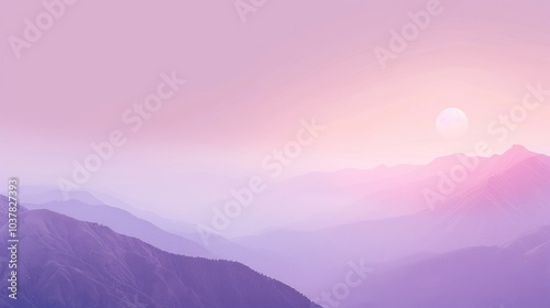 Serene Sunset Over Mountain Range