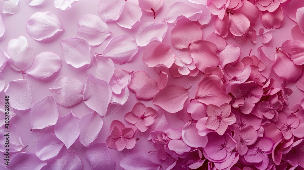 Fototapeta premium Pink Flower Petals on a Gradient Background