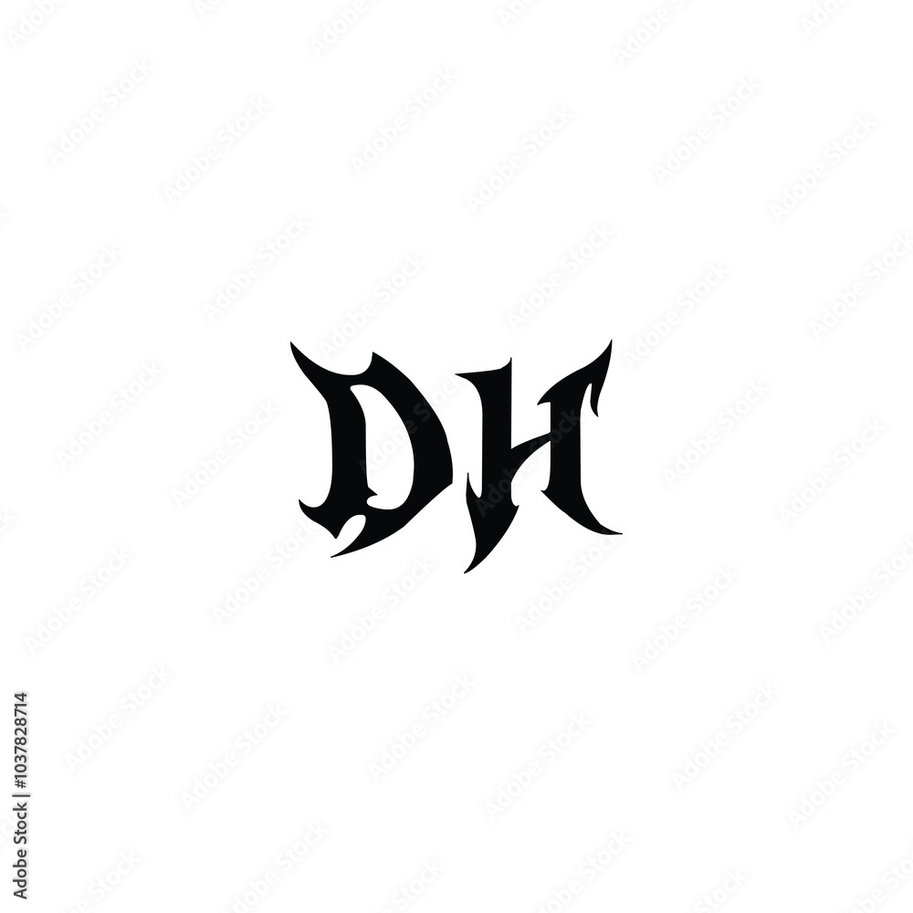 DH monogram logo design letter text name symbol monochrome logotype alphabet character simple logo DH monogram logo design letter text name symbol monochrome logotype alphabet character simple logo