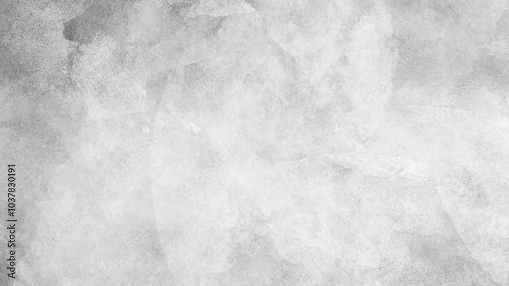 Black and white watercolor stop motion animated for opening and closing tranasition with noise effect, grunge, grain, abstract background texture for vintage style 4K HD