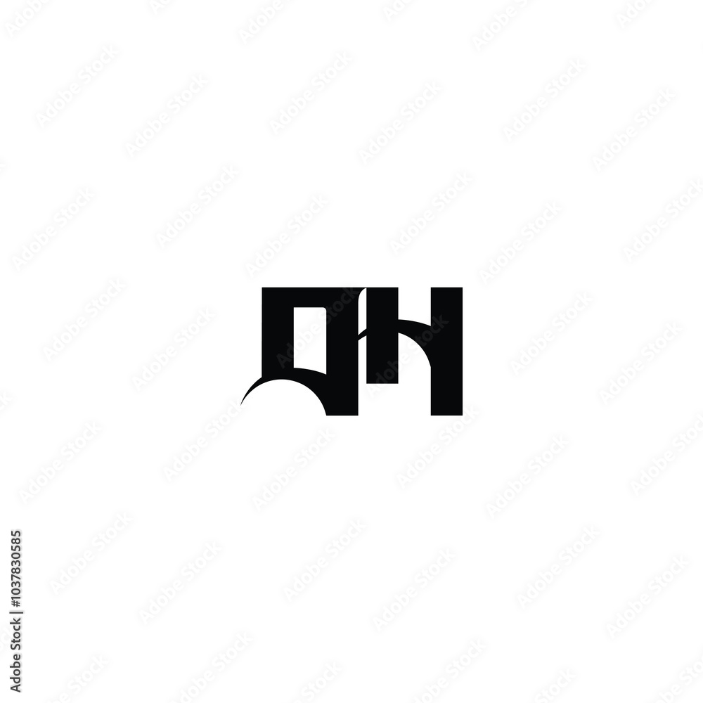 DH monogram logo design letter text name symbol monochrome logotype alphabet character simple logo