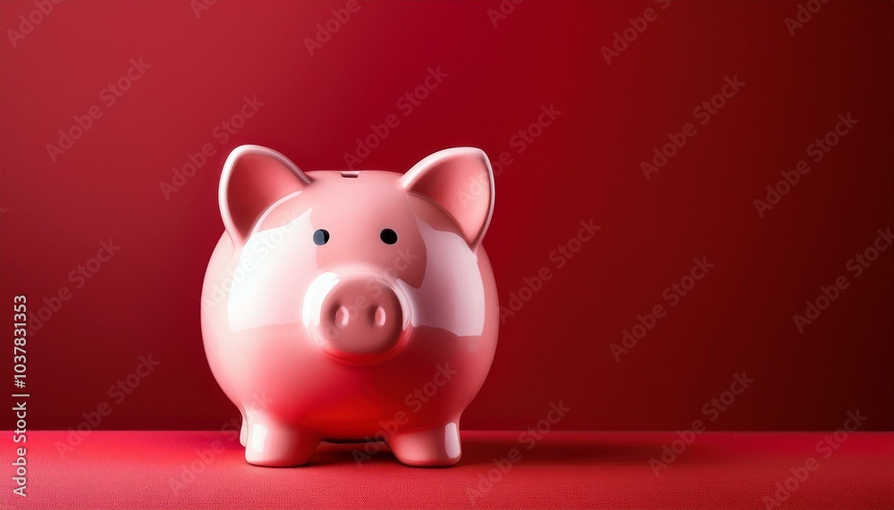 piggy bank on red background piggy bank on red background