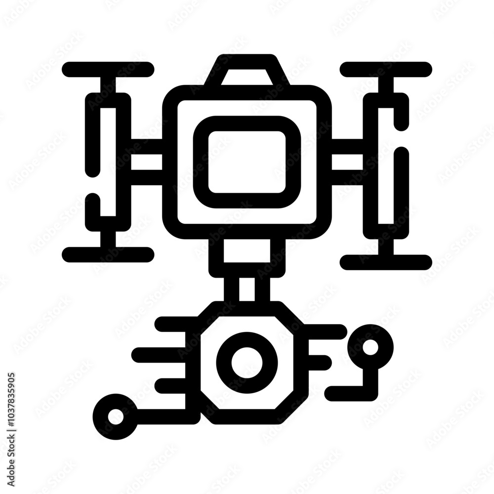 Icon Drone With Style Outline Icon Drone With Style Outline