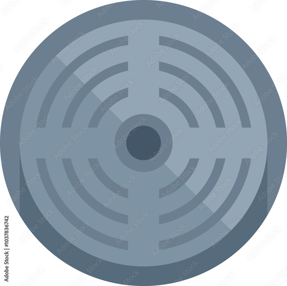Simple flat vector illustration of a smoke detector mounted on a ceiling, ensuring home safety Simple flat vector illustration of a smoke detector mounted on a ceiling, ensuring home safety