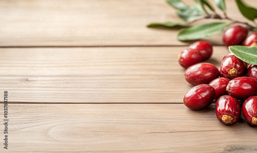date palm fruit on a wooden background-generative ai date palm fruit on a wooden background-generative ai