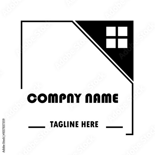 Real estate design template, logo for construction architecture building. Premium Vector.