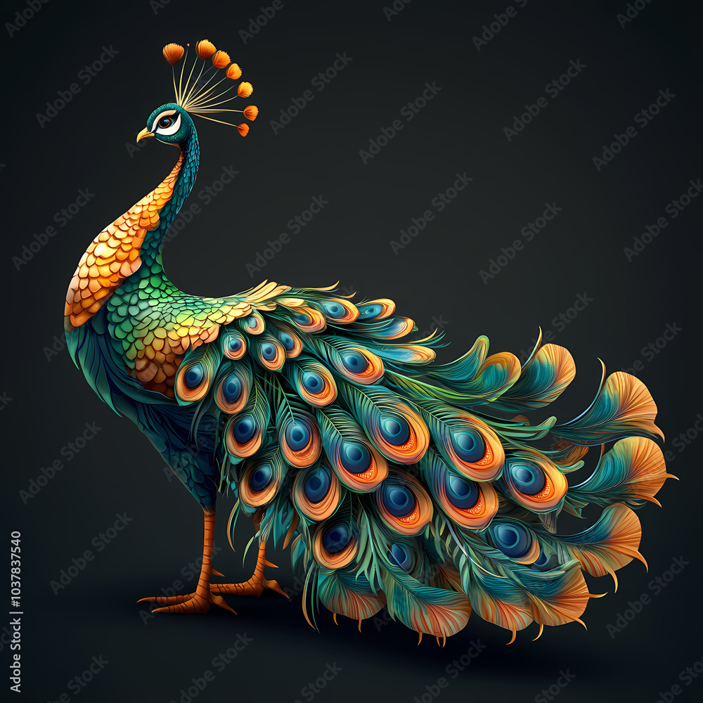 Fototapeta premium The Peacock,peacock with an open tail.