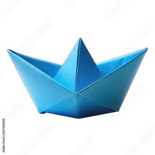 Wallpaper Mural Blue paper boat isolated on transparent background Torontodigital.ca
