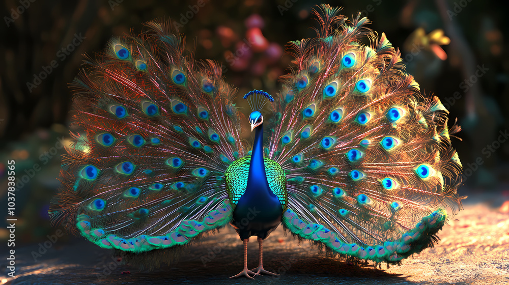 Obraz premium The Peacock,peacock with an open tail.