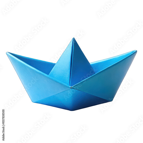 Wallpaper Mural Blue paper boat isolated on transparent background Torontodigital.ca