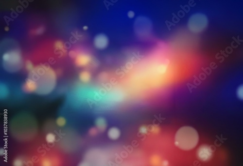 Abstract background with blurred, multicolored lights and gradient transitions.