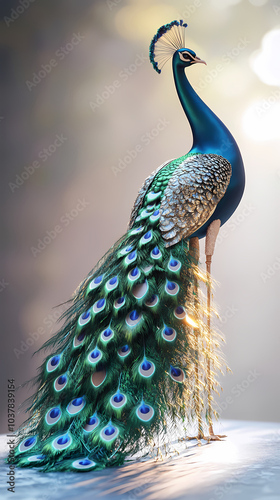 Obraz premium The Peacock,peacock with an open tail.