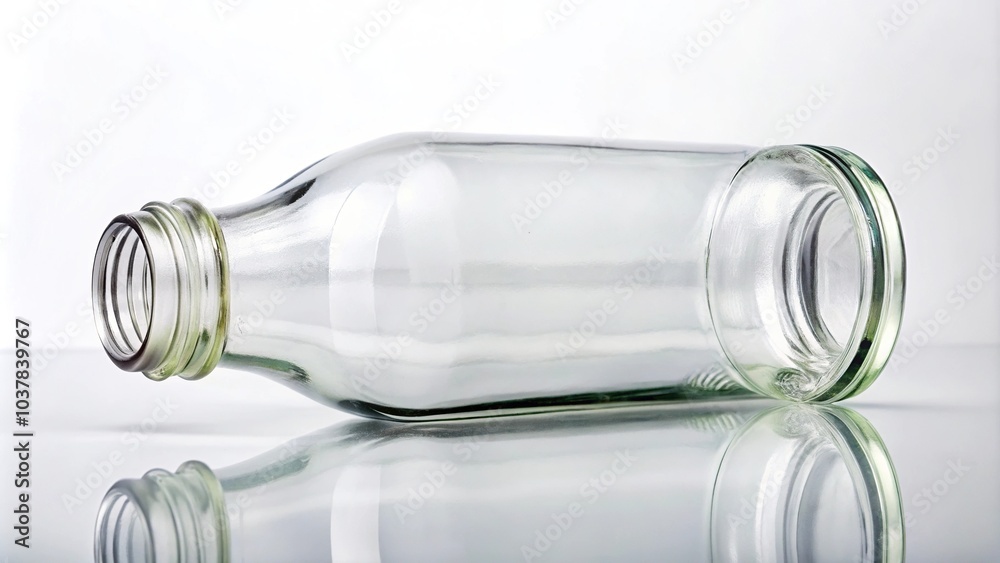 Close-up of bottom glass bottle on white background Close-up of bottom glass bottle on white background