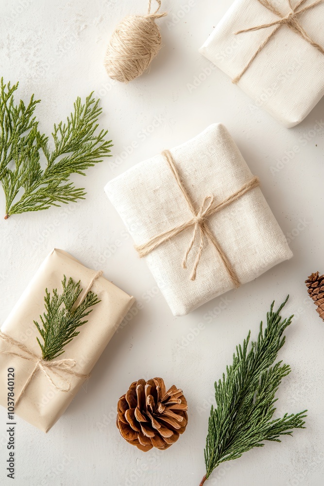 Eco-Friendly Gift Wrapping Station Arrangement Eco-Friendly Gift Wrapping Station Arrangement