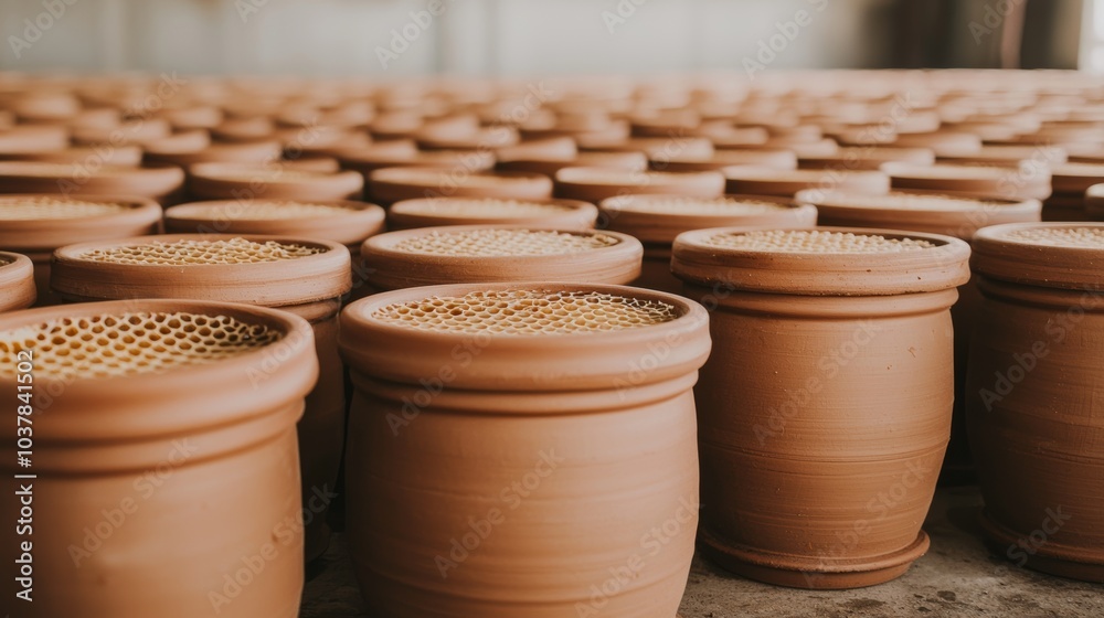 Close-Up of Traditional Clay Pots in Workshop Close-Up of Traditional Clay Pots in Workshop