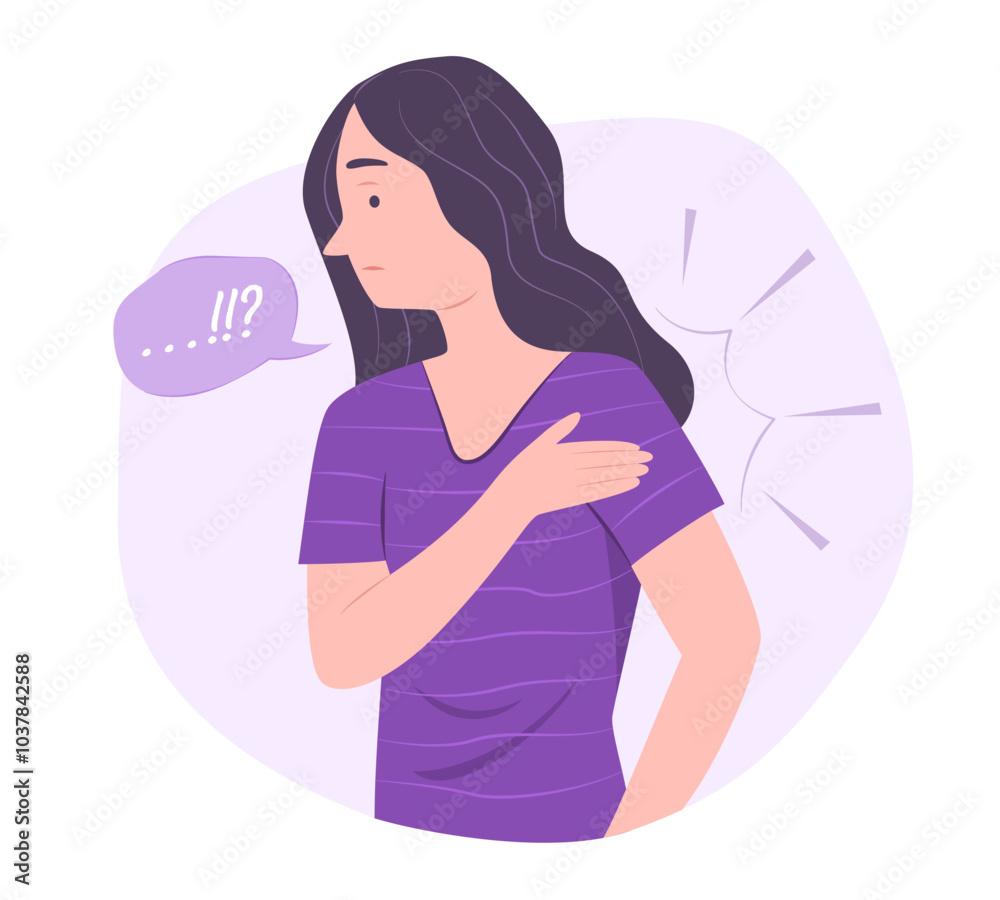Woman Suffering from Shoulder Pain for Physical Symptom and Healthcare Concept Illustration Woman Suffering from Shoulder Pain for Physical Symptom and Healthcare Concept Illustration