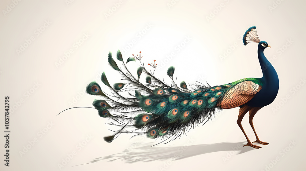 Fototapeta premium The Peacock,peacock with an open tail.