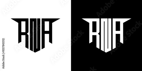 RNA letter logo design with white background in illustrator, vector logo modern alphabet font overlap style, calligraphy designs for logo, Poster, Invitation, etc.