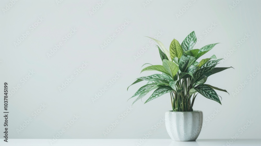 Modern indoor plant isolate on white background