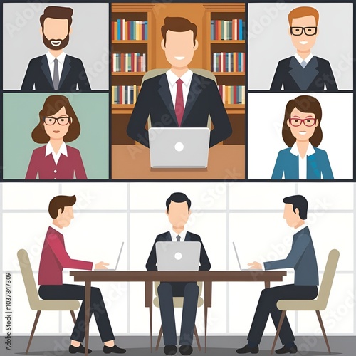 A video conference job interview meeting with people.,generative ai