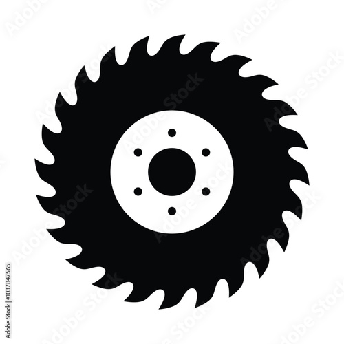 Circular saw blade icon vector, cutting symbol template.