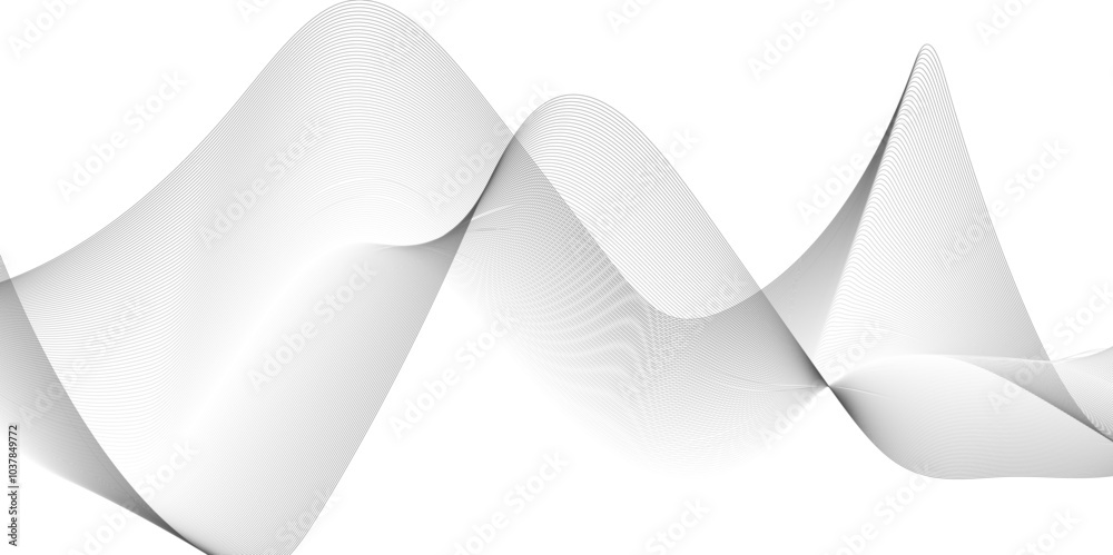 Abstract glowing wave lines on dark blue background. Dynamic wave pattern. Modern flowing wavy lines. Futuristic technology concept. Suit for banner, poster,