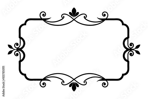 Decorative corners and dividers frame silhouette | isolated vector silhouette illustration on white background