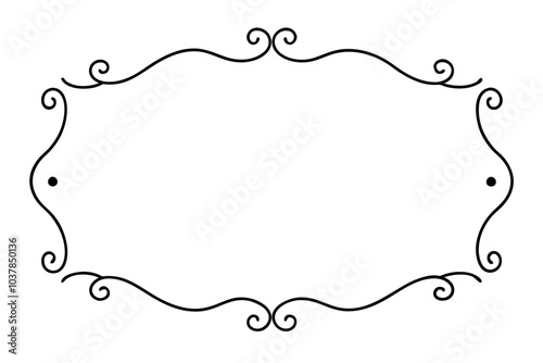 Decorative corners and dividers frame silhouette | isolated vector silhouette illustration on white background