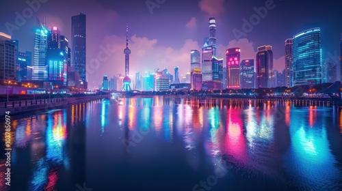 Shanghai Skyline at Night