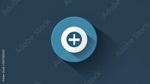 A flat design of a round information icon, featuring a clean and modern aesthetic without any rotation. This simplistic yet effective icon symbolizes knowledge and guidance, 