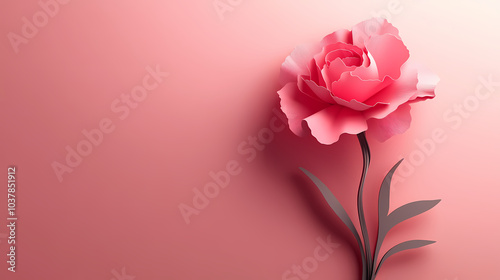Wallpaper Mural Carnation flower logo 3d vector papercut Torontodigital.ca