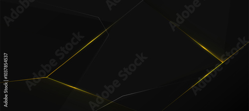 black gold abstract polygon elegant background vector, technology banner,modern background illustration EPS 10
