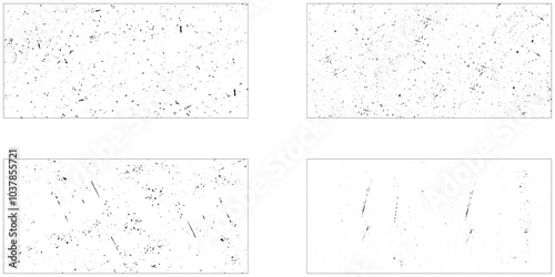 Collection of four grunge texture. Grunge textures set. Collection of vector overlay, distress, textures
