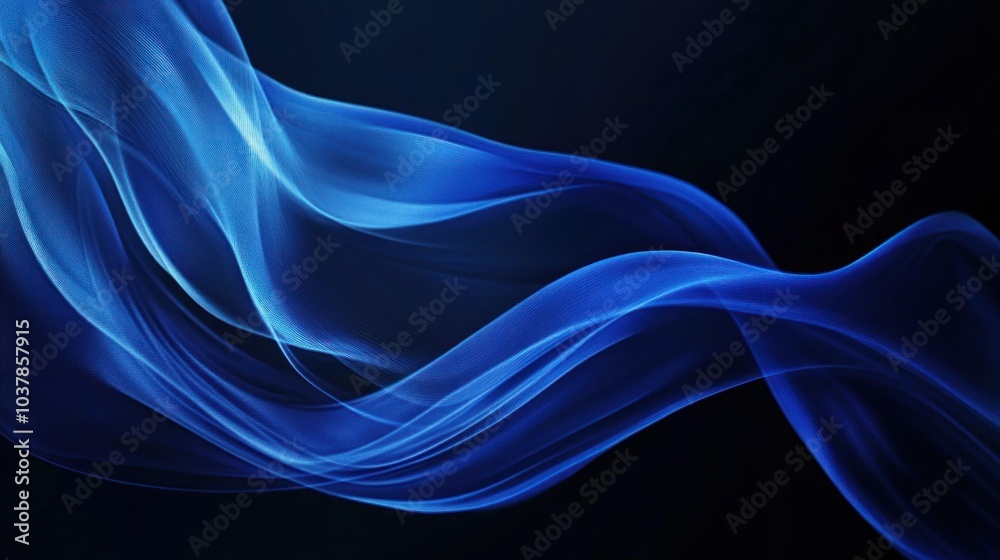 Abstract Blue Waves on a Dark Background Abstract Blue Waves on a Dark Background