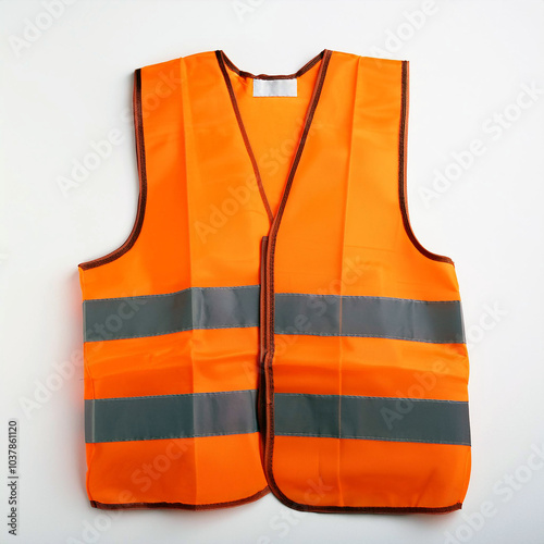 Bright Orange Safety Vest with Reflective Stripes, ideal for construction workers, volunteers, and road safety. Ensures high visibility in various settings. A must-have for safety!