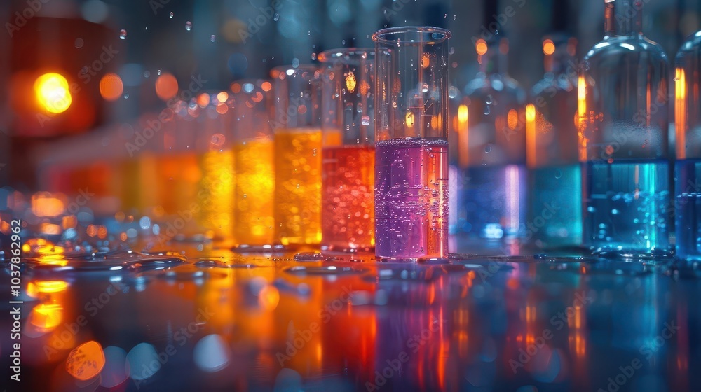 Obraz premium Science fair project, vibrant colors, educational setting, dynamic scenes, inviting