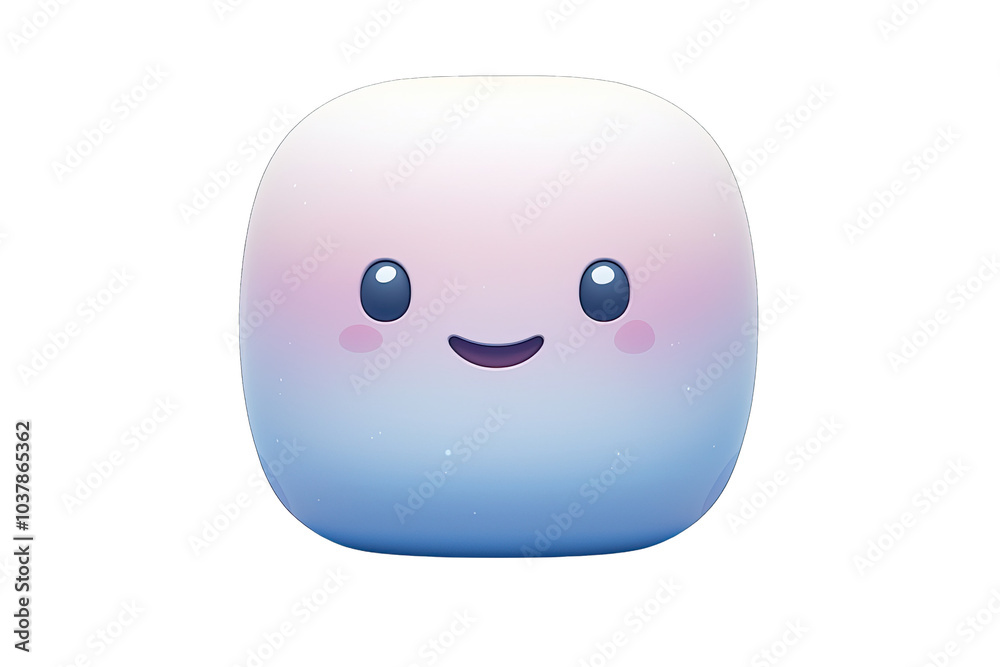 Fototapeta premium Cute and cheerful character with a soft gradient, perfect for illustrations, digital art, and designs that evoke joy and friendliness.
