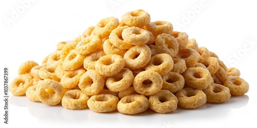 A heap of golden, sugary breakfast rings, a delightful symphony of sweet and crunchy textures.