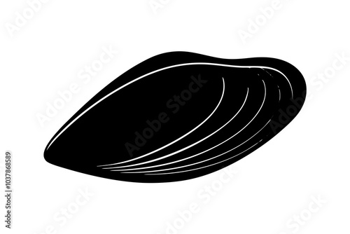 Mussel silhouette | isolated vector silhouette illustration on white background