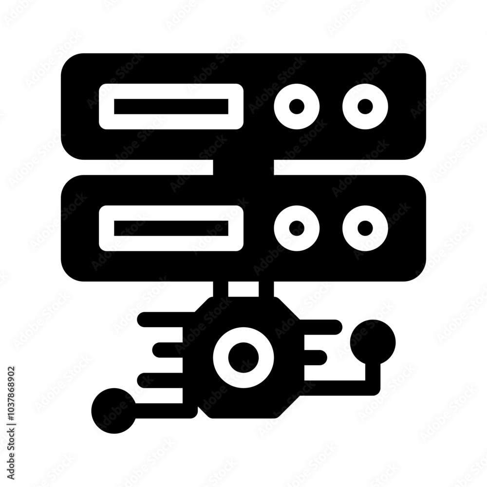 Icon Database Technology With Style Glyph Icon Database Technology With Style Glyph