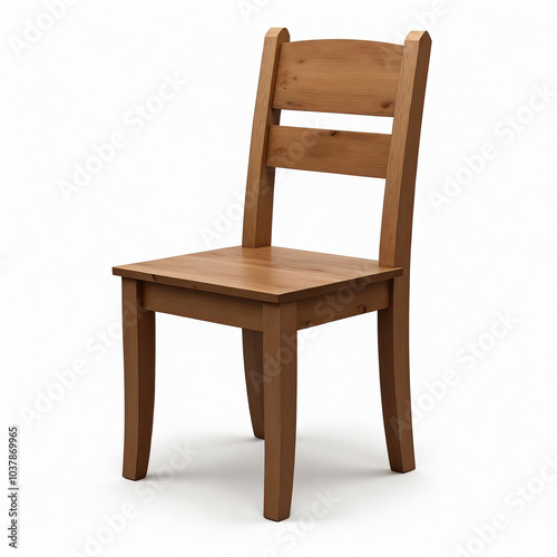 Wooden chair with a back and a wooden seat