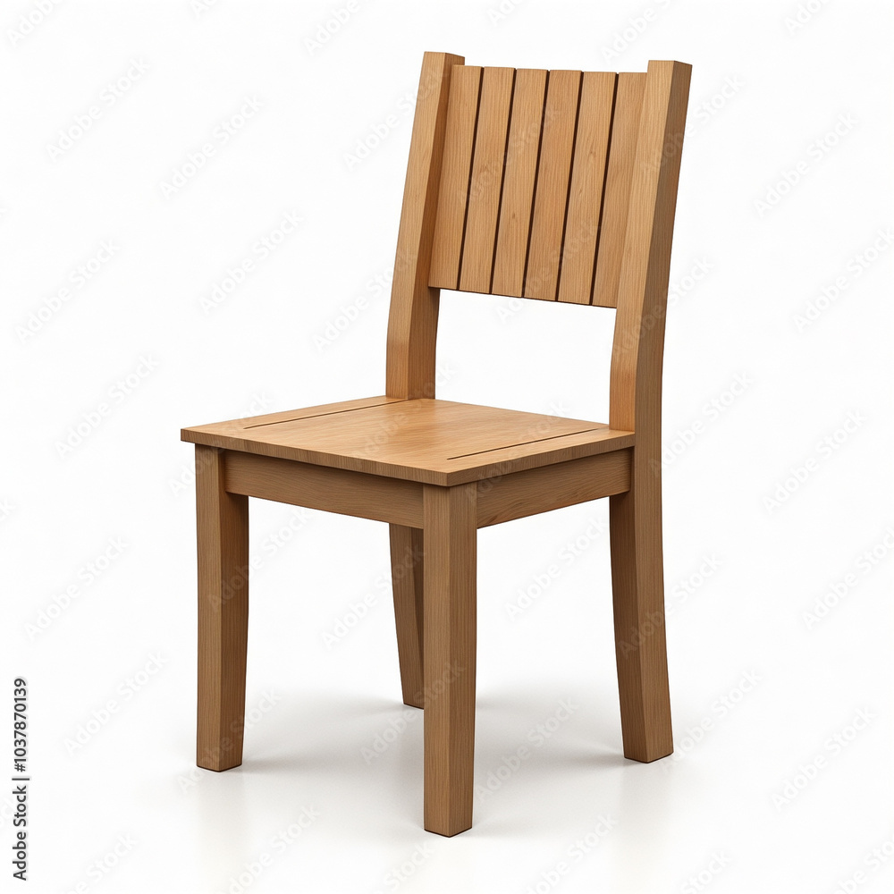 Wooden chair with a back and no arms Wooden chair with a back and no arms