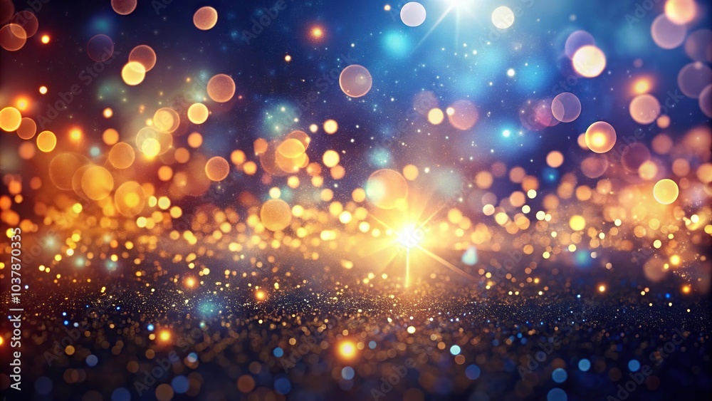 Fototapeta premium Abstract glowing particle background with vibrant bokeh lights