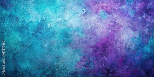 Abstract impasto texture background in purple, teal, and blue photo