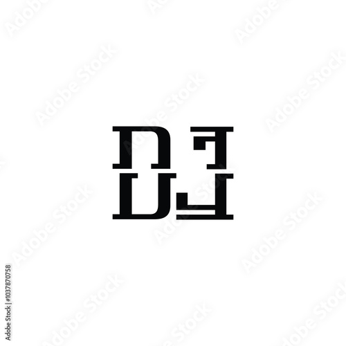 DJ monogram logo design letter text name symbol monochrome logotype alphabet character simple logo