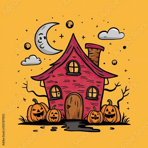 halloween background with house photo