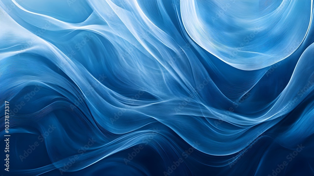 Obraz premium Abstract Blue Swirling Lines Background