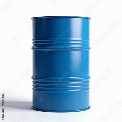 Blue barrel is sitting on a white background