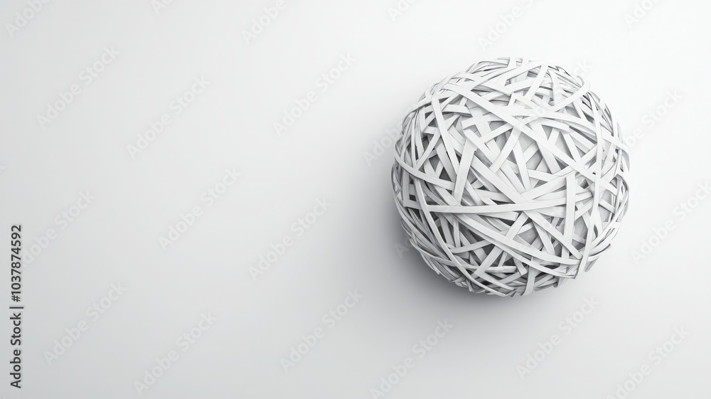 Rubber band ball on white isolated background. Rubber band ball on white isolated background.